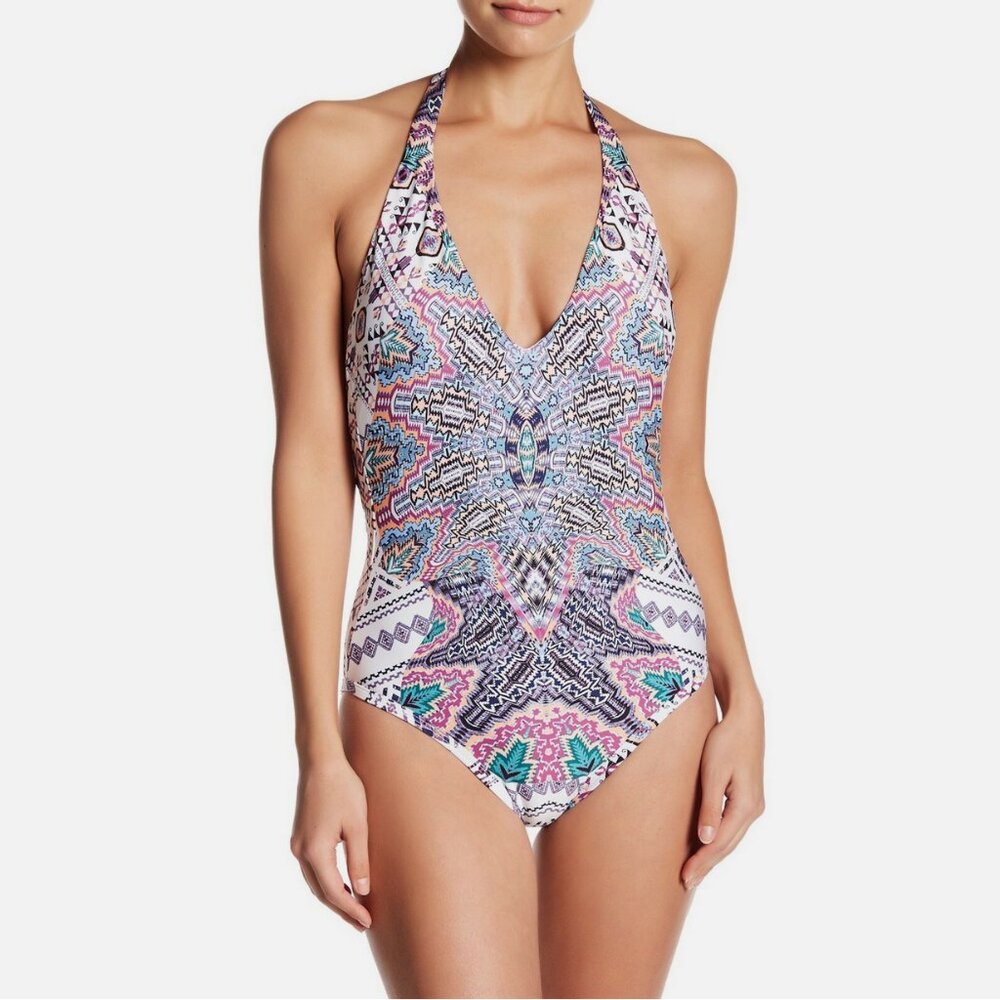 Red Carter Halter Maillot One Piece